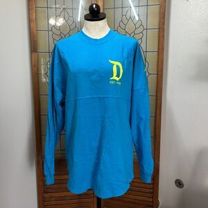 Disney Resort Spirit Jersey Disneyland Disney Parks Blue and Neon Green Size M